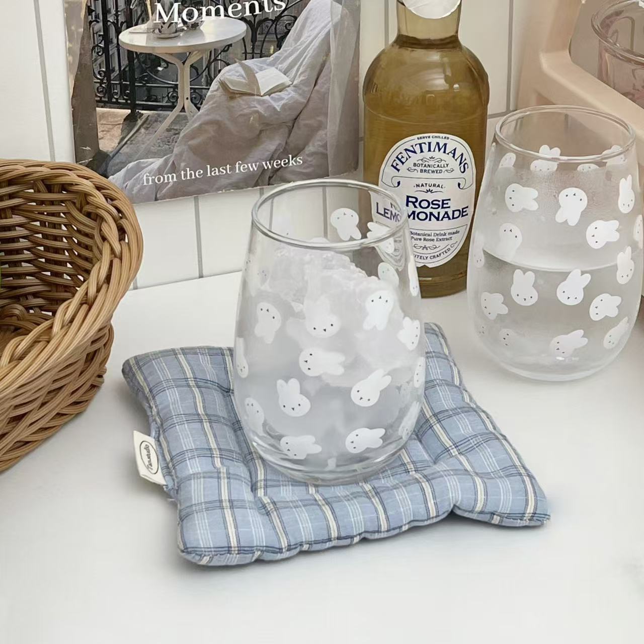 Cute Miffy Rabbit Printed Glas - Coffee Tea Hot 评论和价格