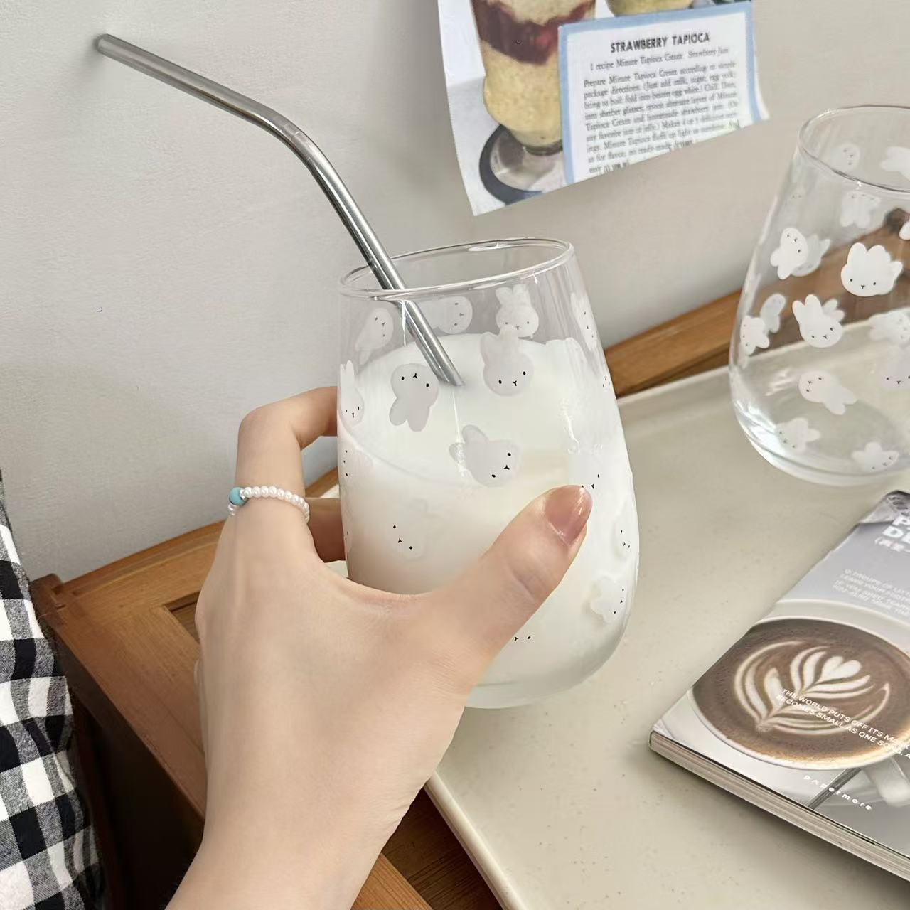 Cute Miffy Rabbit Printed Glas - Coffee Tea Hot 评论和价格