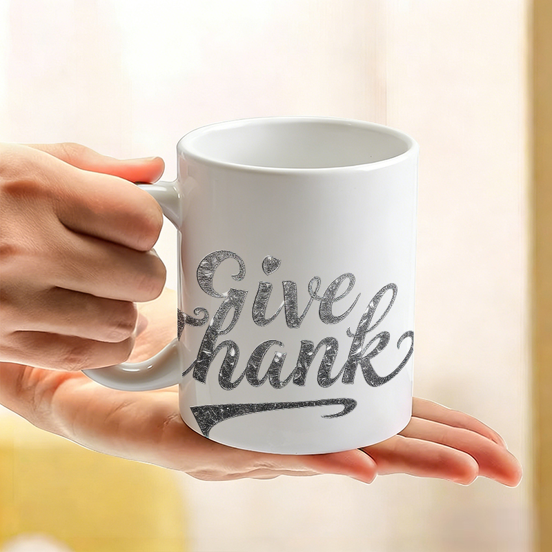 Silver Foil Font 'Give Thanks' - Coffee Tea Font 评论和价格