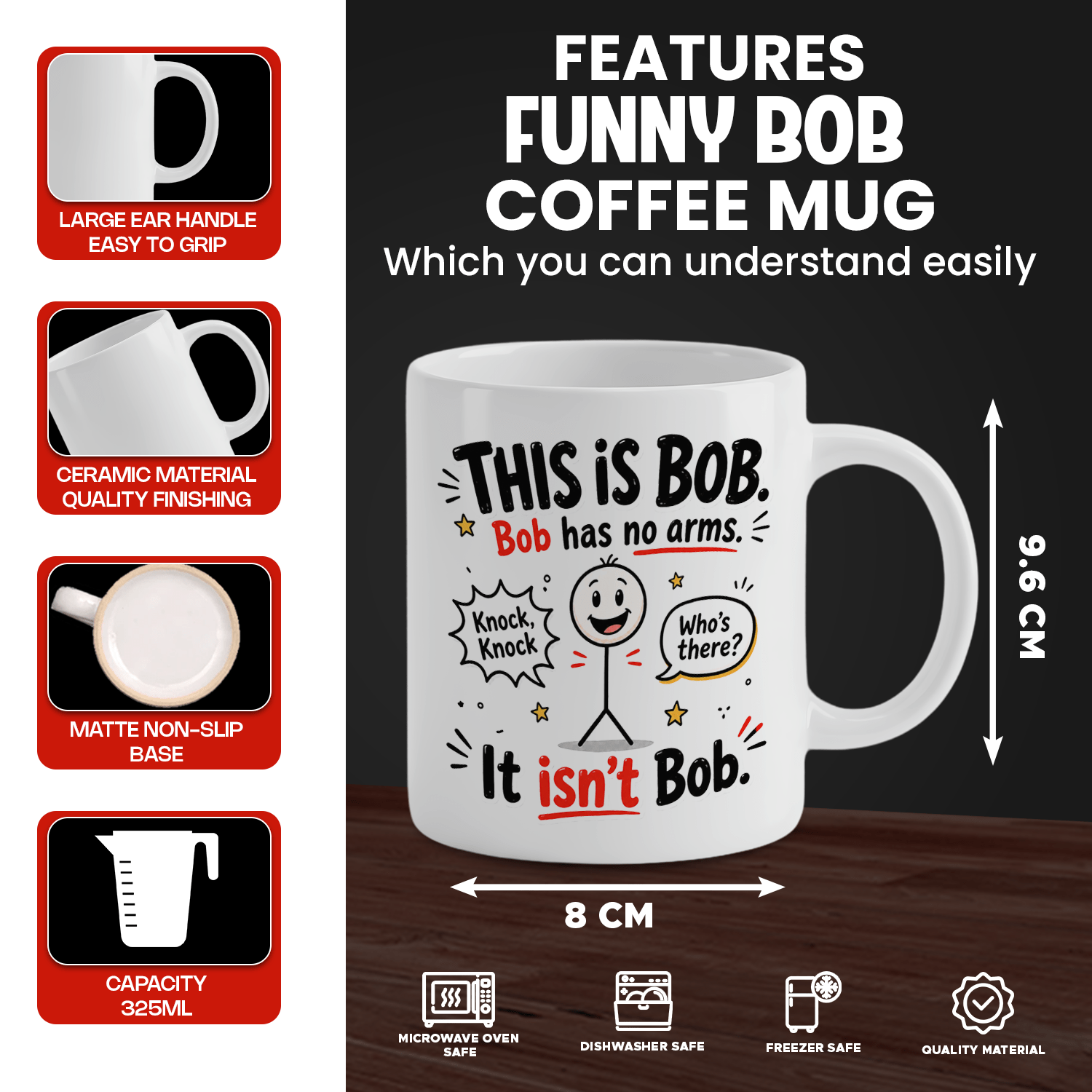 Funny White Ceramic Coffee Mug - Coffee Tea Joke 评论和价格