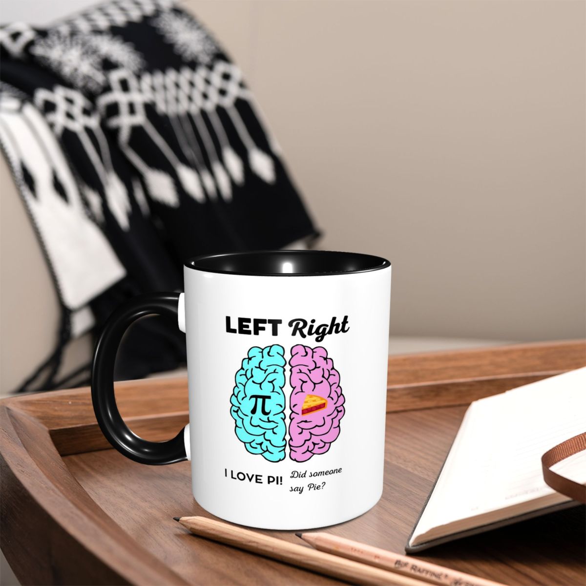 Left Right Brain Hemisphere Pi - Coffee Tea Joke 评论和价格