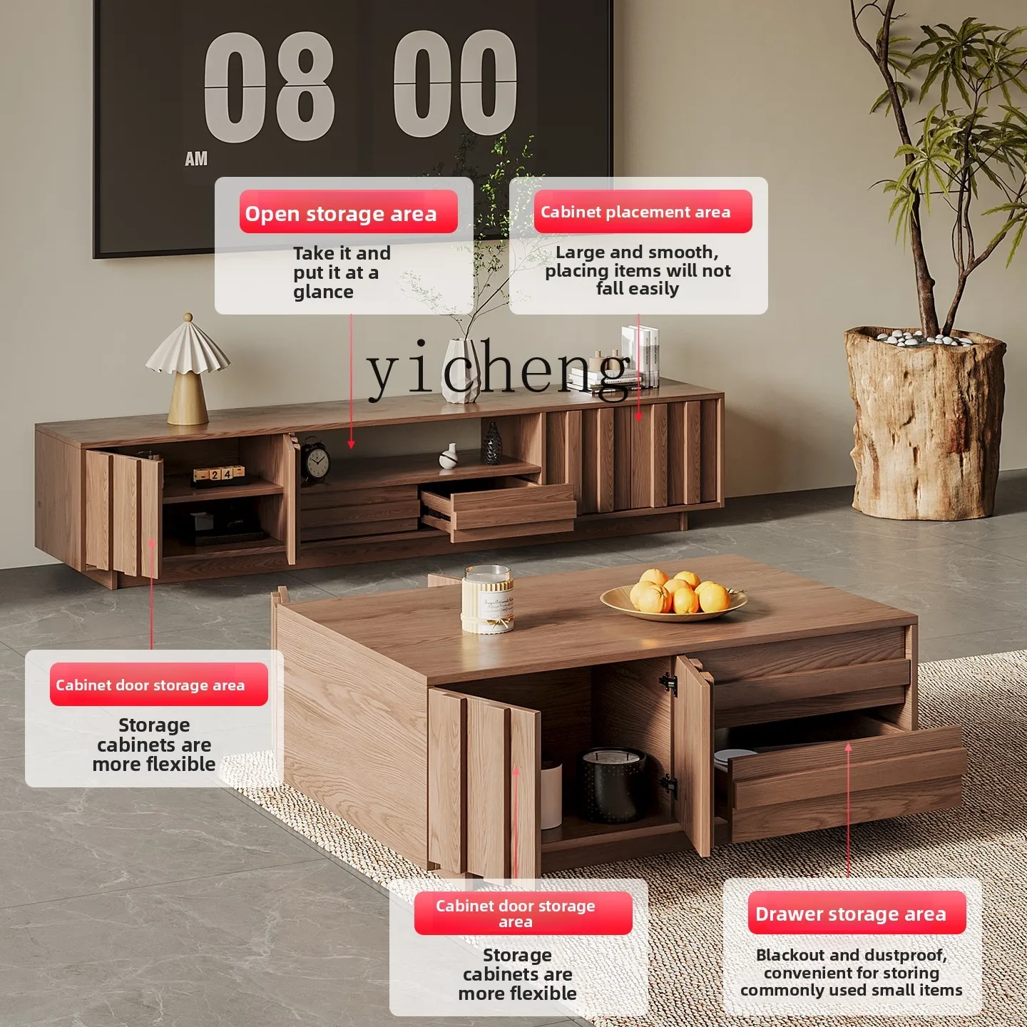 GZ Solid Wood TV Cabinet Stora - Coffee & Tea Garden Lincoln Menu 评论和价格